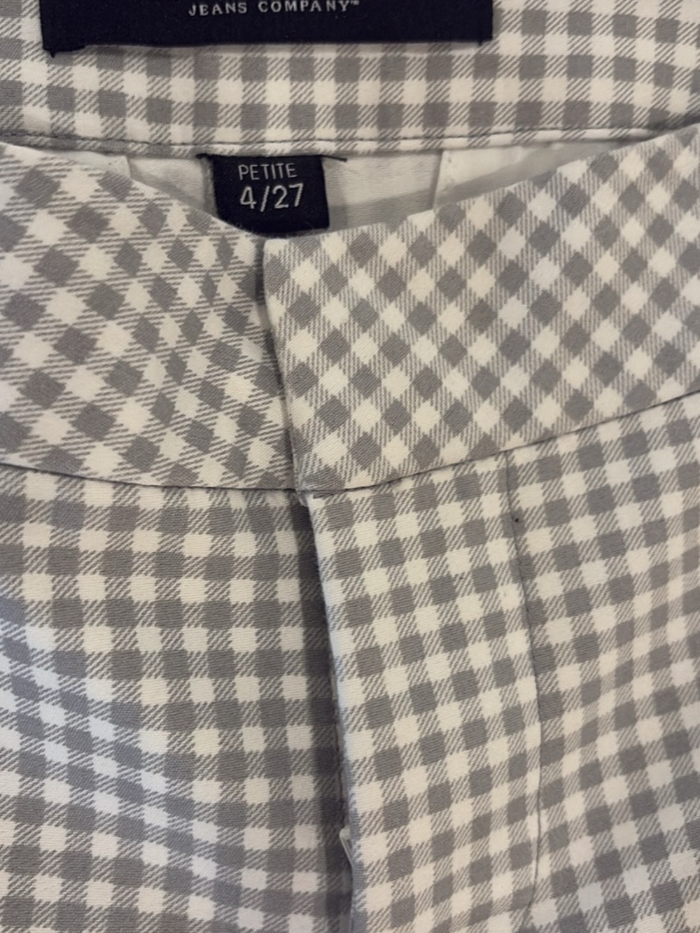 Liverpool Womens Gray Gingham Ankle Pants